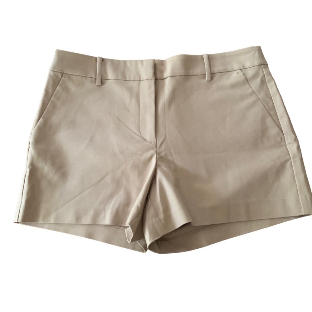LOFT Tan Tailored Stretch Cotton Shorts